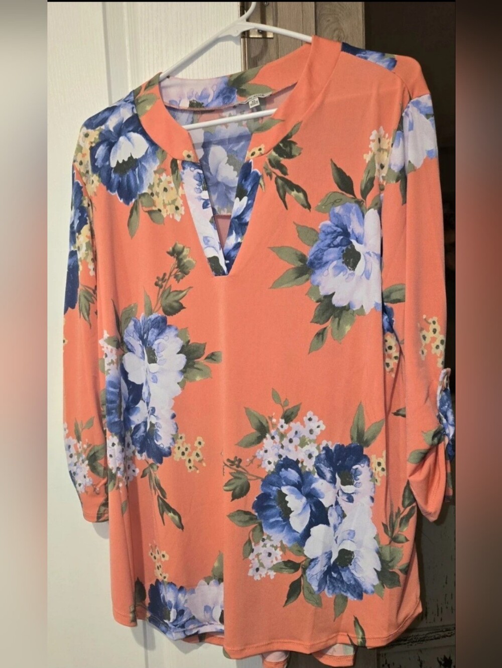 Womens Floral 3/4 Sleeves Top Size-XL